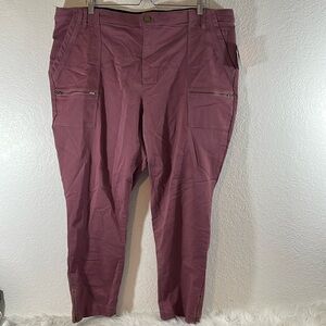 MOLLY & ISADORA Stretchy Pants Crushed Berry Front & Back Pockets Size 20w NEW